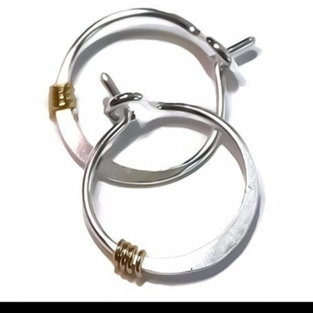 2 tone mixed metal mini hoop Earrings- New w/o tag